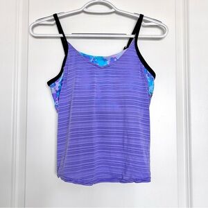 ZXSport (M) Purple Tankini with Padded Built-in Bra Full Coverage